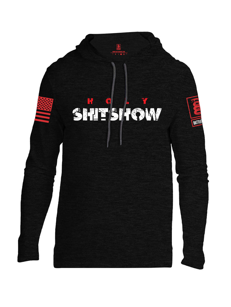 Battleraddle Holy Shitshow Red Sleeve Print Mens Thin Cotton Lightweight Hoodie