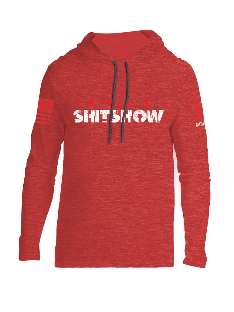 Battleraddle Holy Shitshow Red Sleeve Print Mens Thin Cotton Lightweight Hoodie