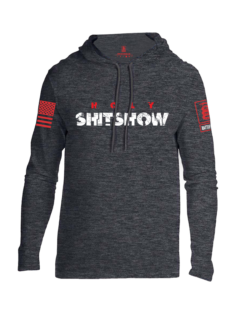 Battleraddle Holy Shitshow Red Sleeve Print Mens Thin Cotton Lightweight Hoodie