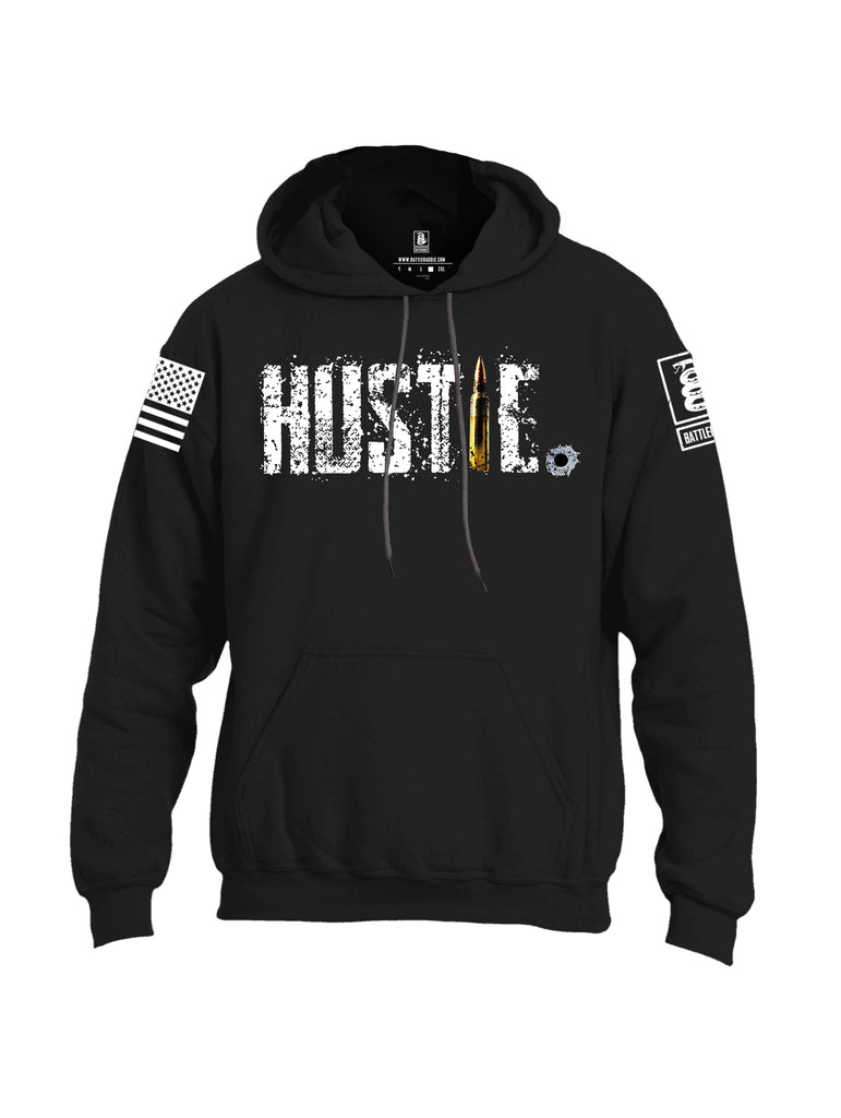 Battleraddle Hustle White Sleeve Print Mens Blended Hoodie With Pockets