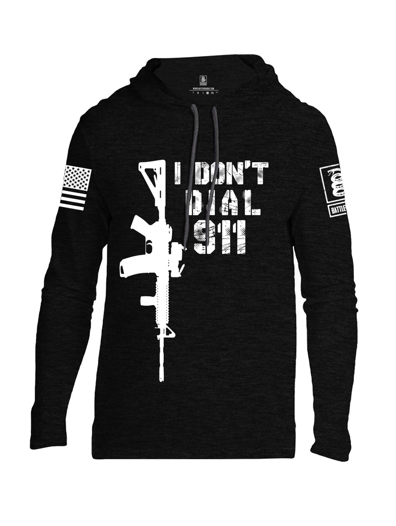 Battleraddle I Dont Dial 911 White Sleeve Print Mens Thin Cotton Lightweight Hoodie