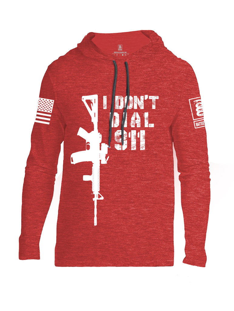 Battleraddle I Dont Dial 911 White Sleeve Print Mens Thin Cotton Lightweight Hoodie