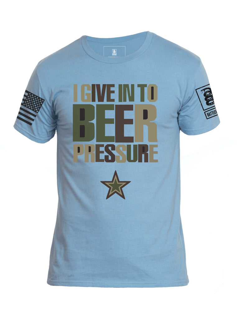 Battleraddle I Give In To Beer Mens Crew Neck Cotton T-Shirt