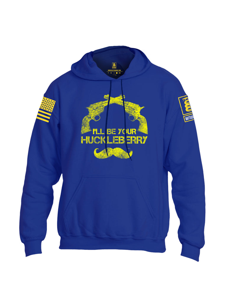 Battleraddle I'll Be Your Huckleberry Yellow Sleeve Print Mens Blended Hoodie With Pockets