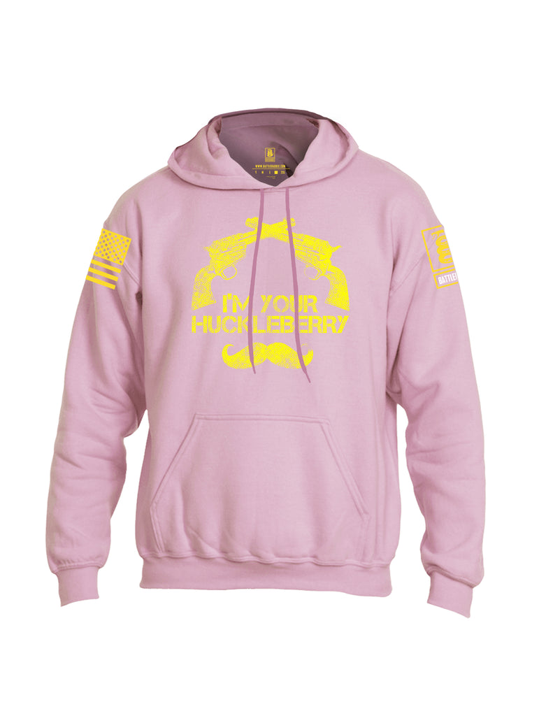 Battleraddle I'm Your Huckleberry Yellow Sleeve Print Mens Blended Hoodie With Pockets
