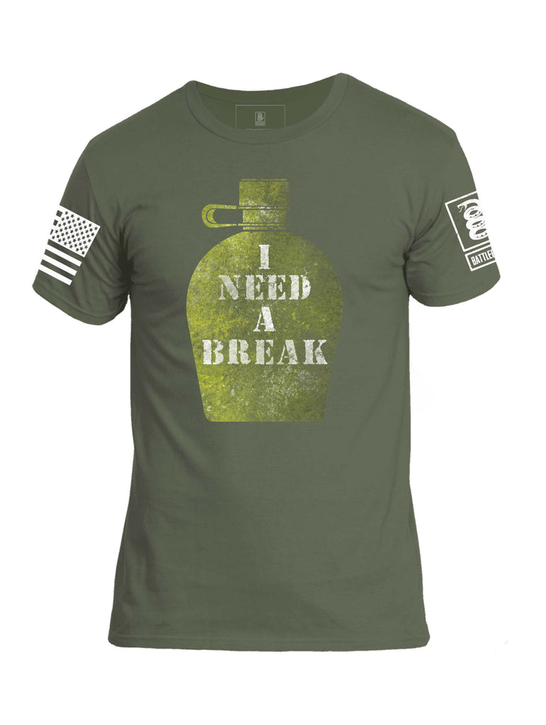 Battleraddle I Need A Break Mens Crew Neck Cotton T Shirt