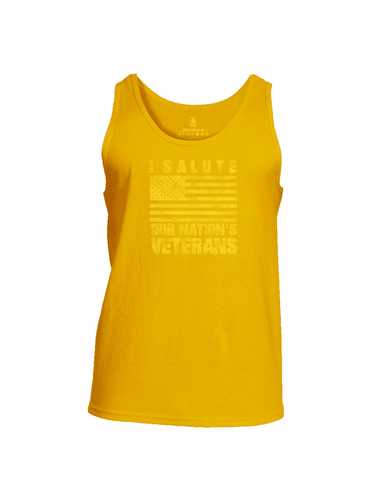 Battleraddle I Salute Our Nations Veterans Mens Cotton Tank Top