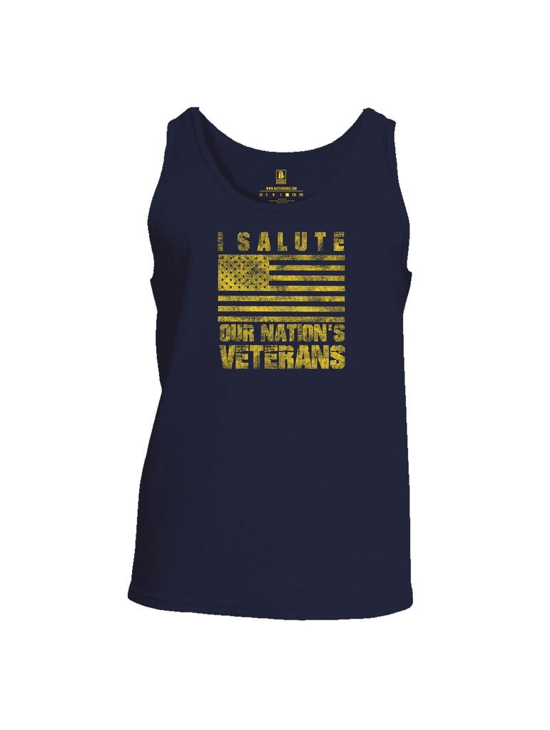 Battleraddle I Salute Our Nations Veterans Mens Cotton Tank Top