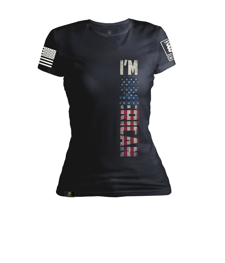 Battleraddle I'm American Dry Fit Crew Neck T Shirt What Are You? Back Print Men & Women Tees