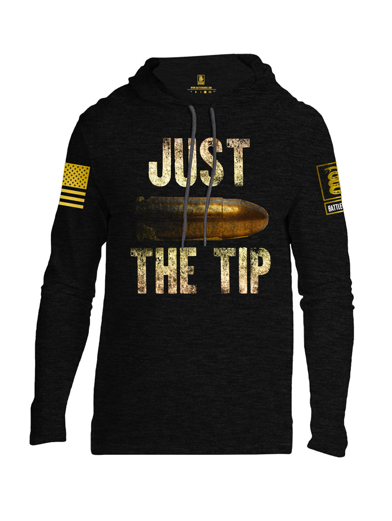 Battleraddle Just The Tip Big Bullet Brass Sleeve Print Mens Thin Cotton Lightweight Hoodie