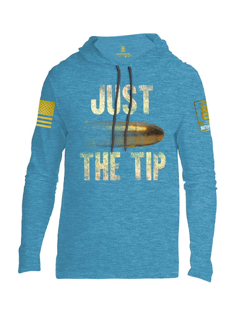 Battleraddle Just The Tip Big Bullet Brass Sleeve Print Mens Thin Cotton Lightweight Hoodie