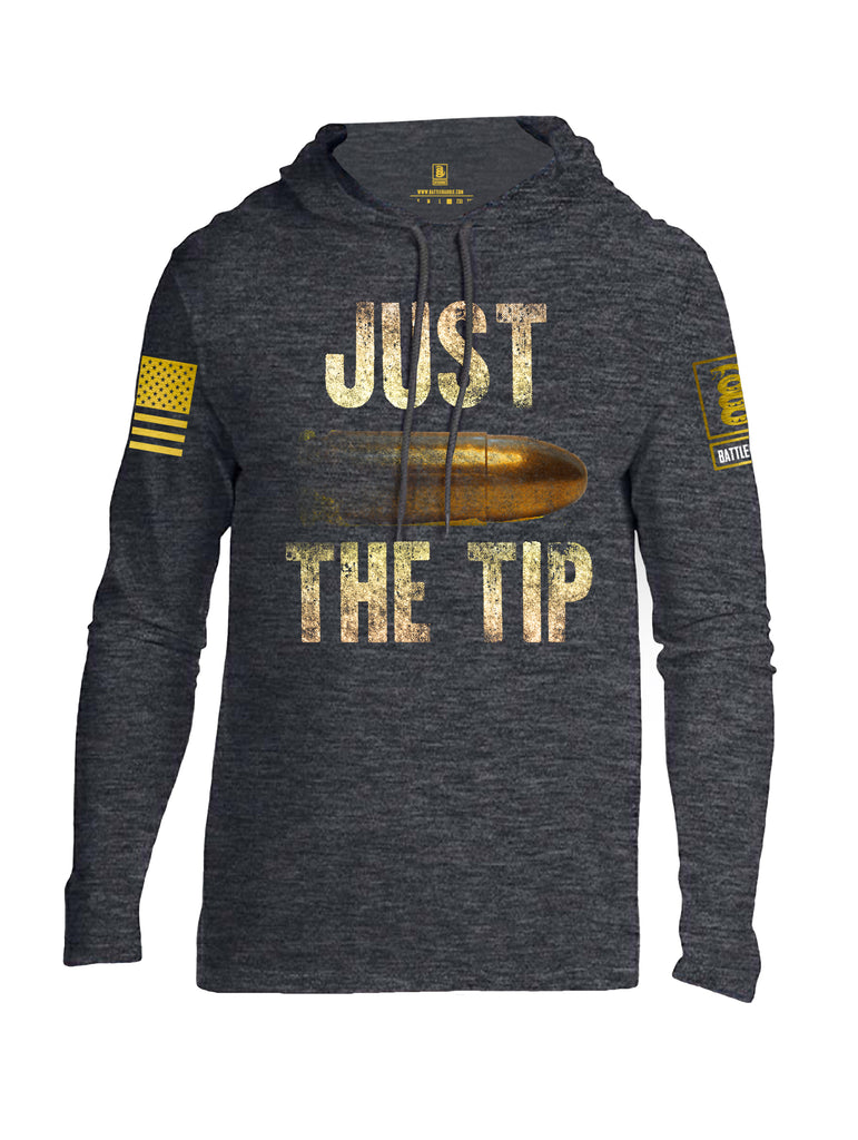 Battleraddle Just The Tip Big Bullet Brass Sleeve Print Mens Thin Cotton Lightweight Hoodie
