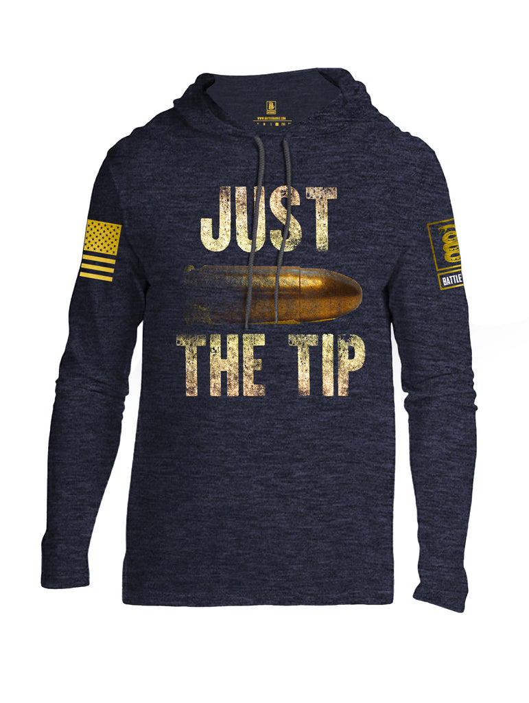 Battleraddle Just The Tip Big Bullet Brass Sleeve Print Mens Thin Cotton Lightweight Hoodie