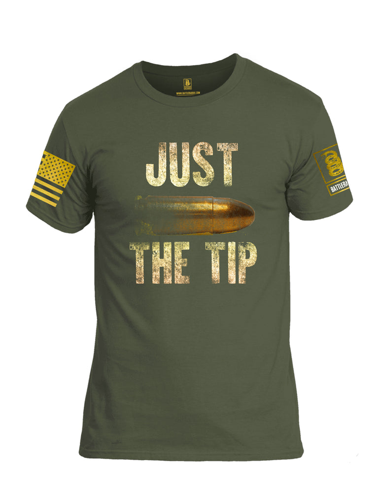 Battleraddle Just The Tip Big Bullet Brass Sleeve Print Mens Cotton Crew Neck T Shirt
