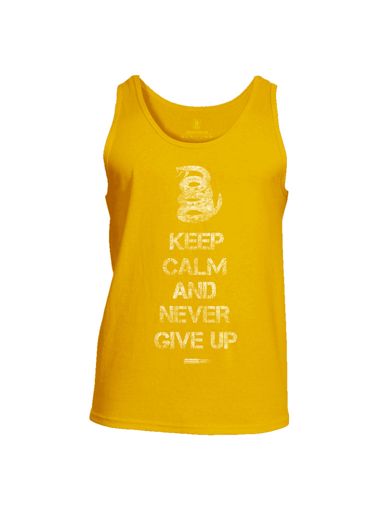 Battleraddle Keep Calm And Never Give Up Mens Cotton Tank Top