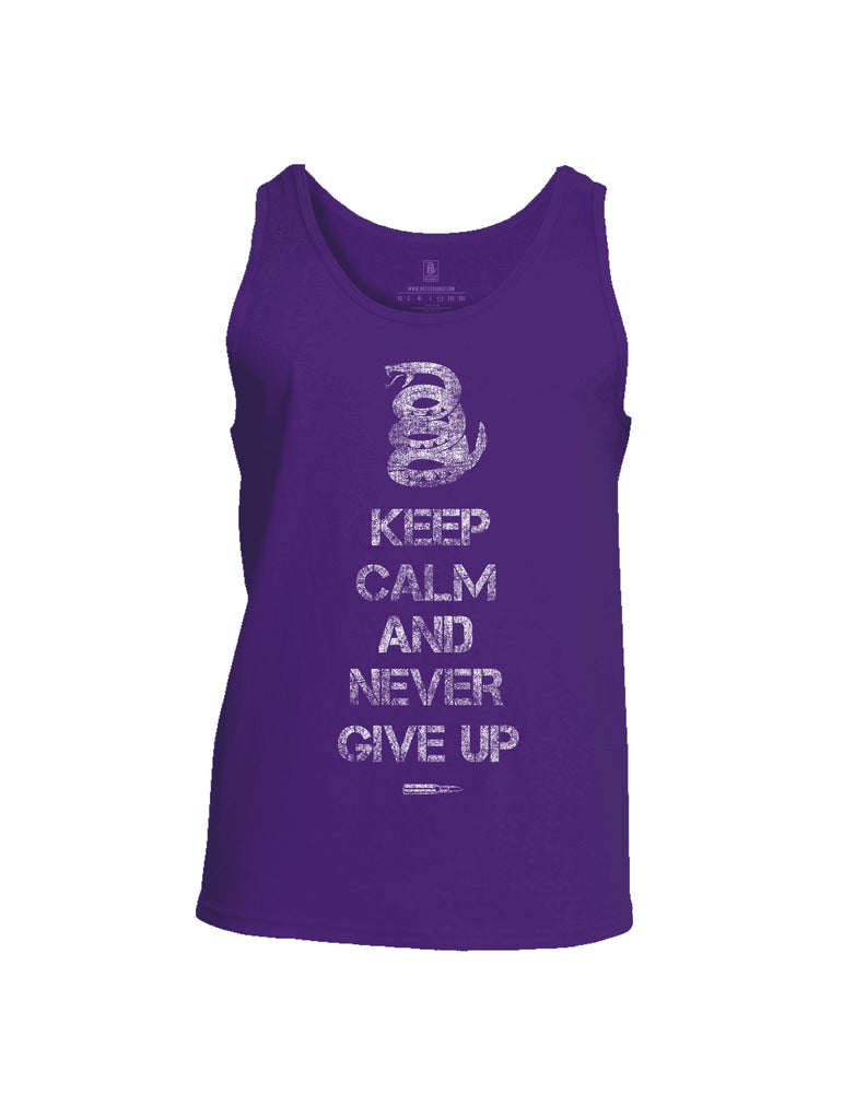 Battleraddle Keep Calm And Never Give Up Mens Cotton Tank Top