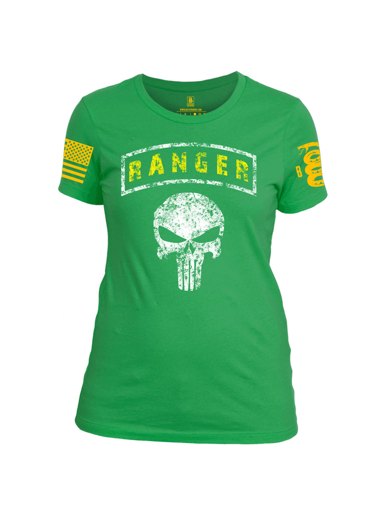 Battleraddle Ranger Yellow Sleeve Print Womens Cotton Crew Neck T Shirt