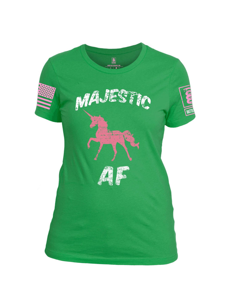 Battleraddle Majestic AF Pink Sleeve Print Womens Cotton Crew Neck T Shirt shirt|custom|veterans|Apparel-Womens T Shirt-cotton