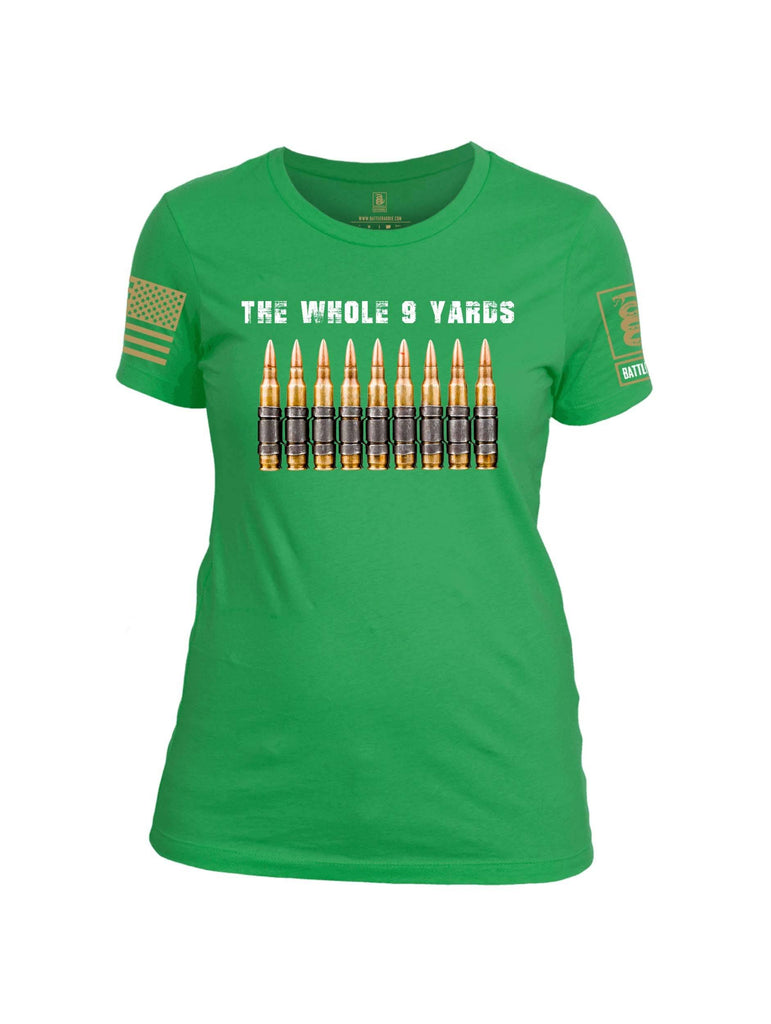 Battleraddle The Whole 9 Yards Brass Sleeve Print Womens Cotton Crew Neck T Shirt shirt|custom|veterans|Apparel-Womens T Shirt-cotton