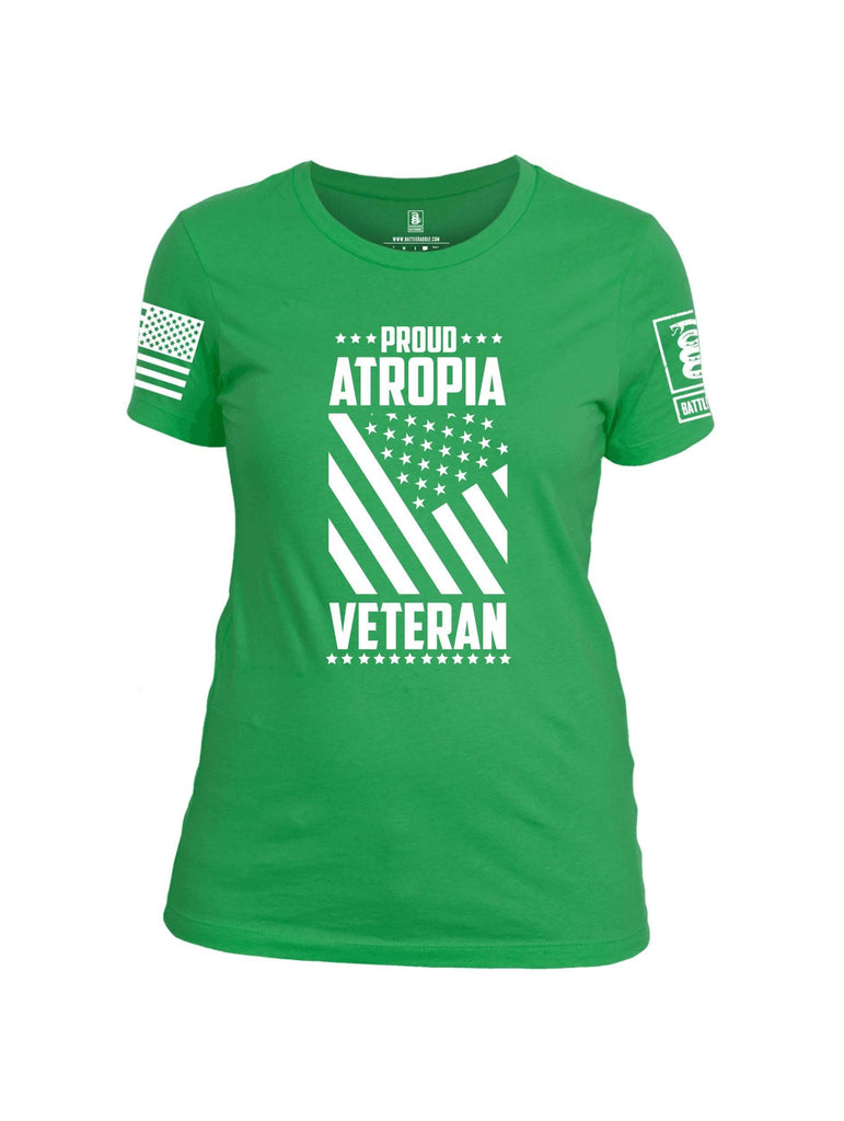 Battleraddle Proud Atropia Veteran White Sleeve Print Womens Cotton Crew Neck T Shirt shirt|custom|veterans|Apparel-Womens T Shirt-cotton