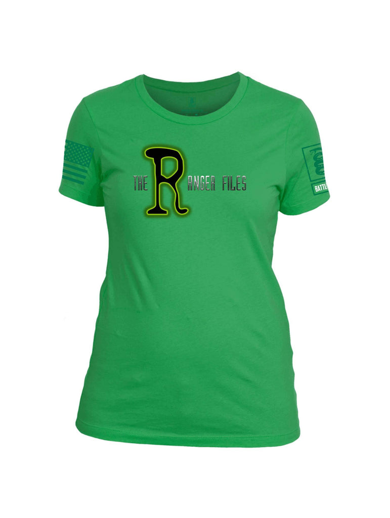 Battleraddle The Ranger Files Green Sleeve Print Womens Cotton Crew Neck T Shirt shirt|custom|veterans|Apparel-Womens T Shirt-cotton