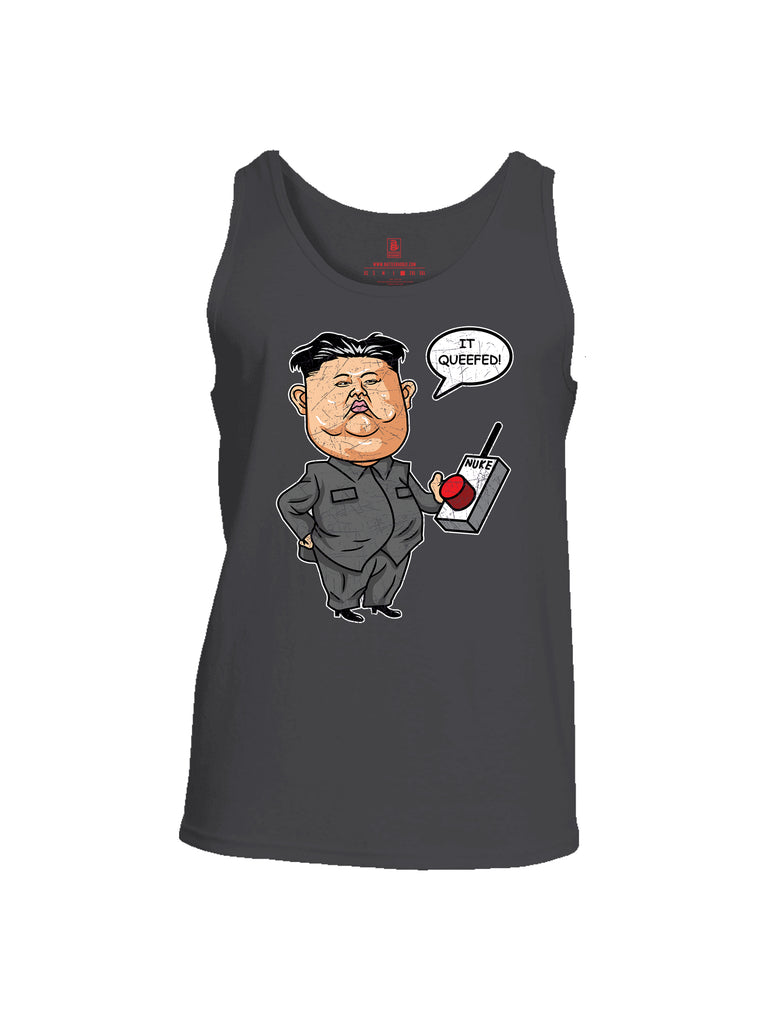 Battleraddle Kim Jong un Nuke Button it Queefed Mens Cotton Tank Top