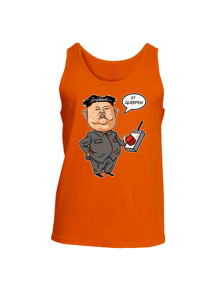 Battleraddle Kim Jong un Nuke Button it Queefed Mens Cotton Tank Top