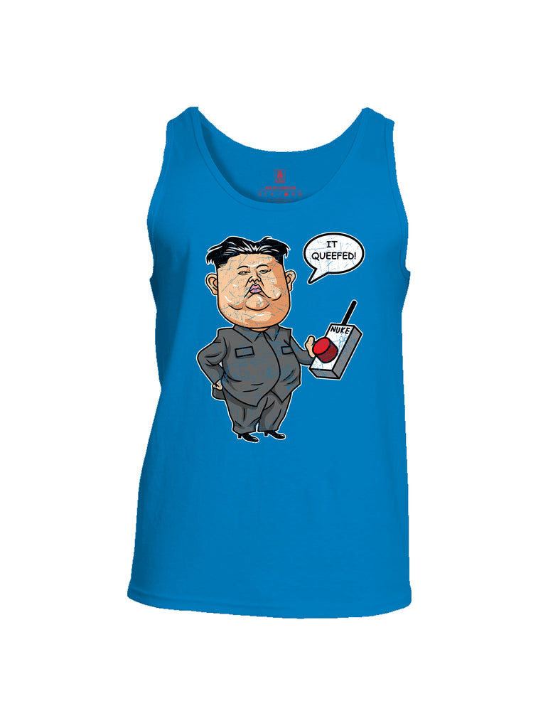 Battleraddle Kim Jong un Nuke Button it Queefed Mens Cotton Tank Top