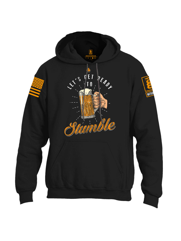 Battleraddle Let's Get Ready To Stumble Orange Sleeve Print Mens Blended Hoodie With Pockets