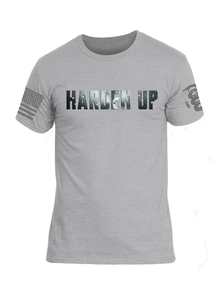 Battleraddle Harden Up Grey Sleeve Print Mens Cotton Crew Neck T Shirt