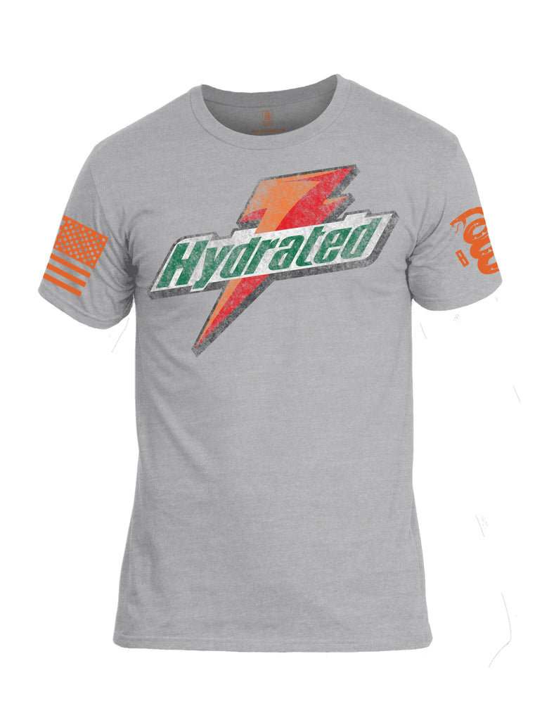 Battleraddle Hydrated Orange Sleeve Print Mens Cotton Crew Neck T Shirt