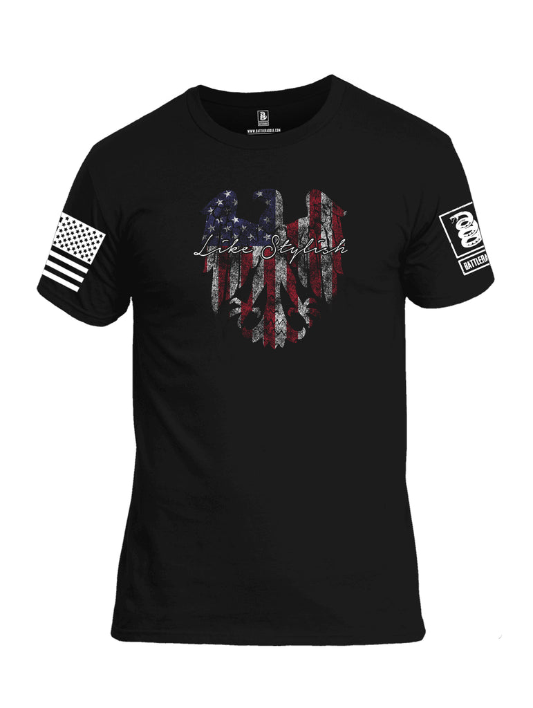 Battleraddle Like Stylish White Sleeve Print Mens Cotton Crew Neck T Shirt