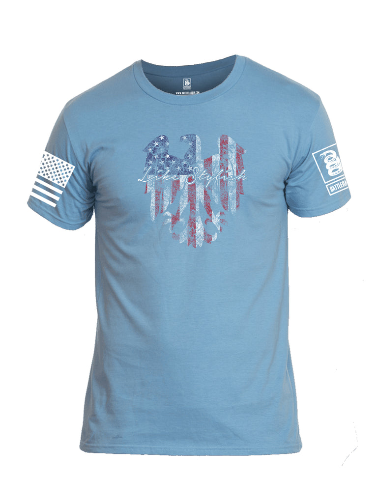 Battleraddle Like Stylish White Sleeve Print Mens Cotton Crew Neck T Shirt