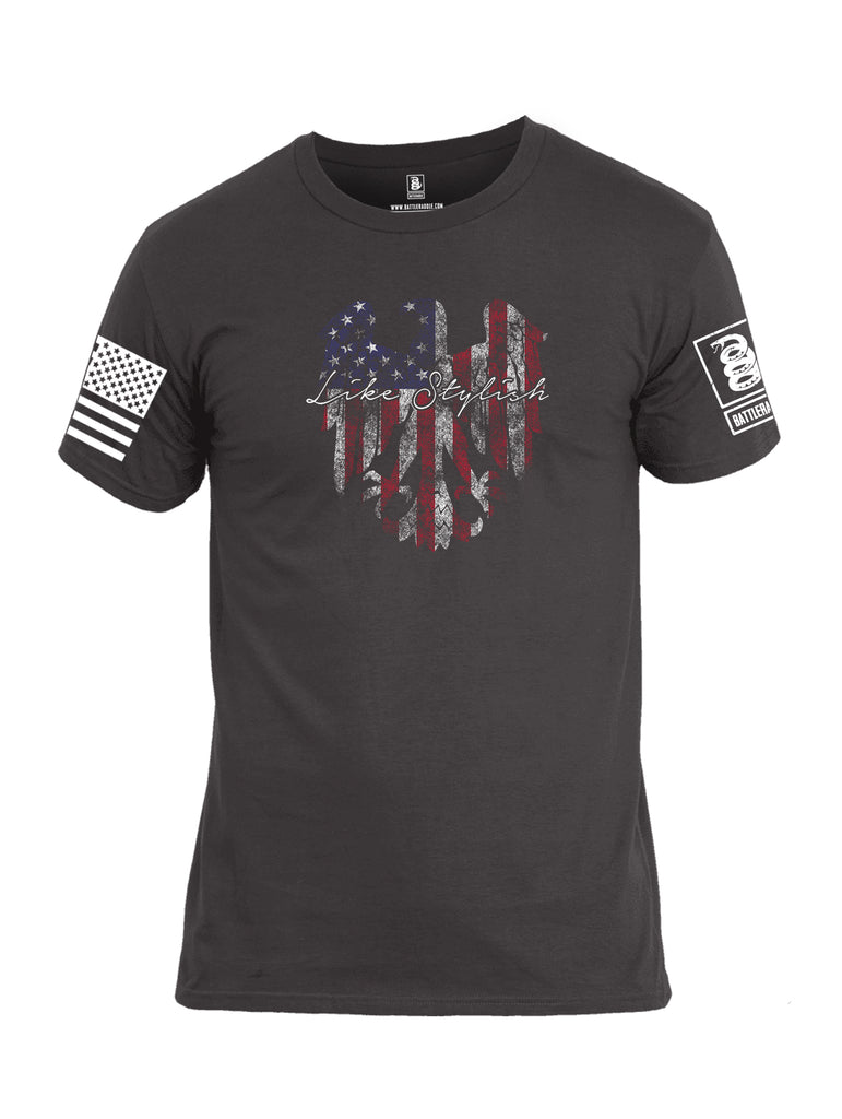 Battleraddle Like Stylish White Sleeve Print Mens Cotton Crew Neck T Shirt