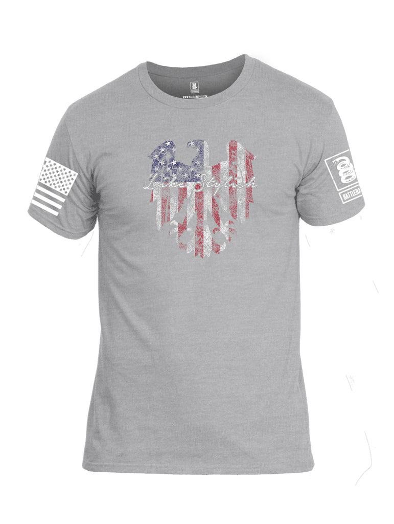 Battleraddle Like Stylish White Sleeve Print Mens Cotton Crew Neck T Shirt