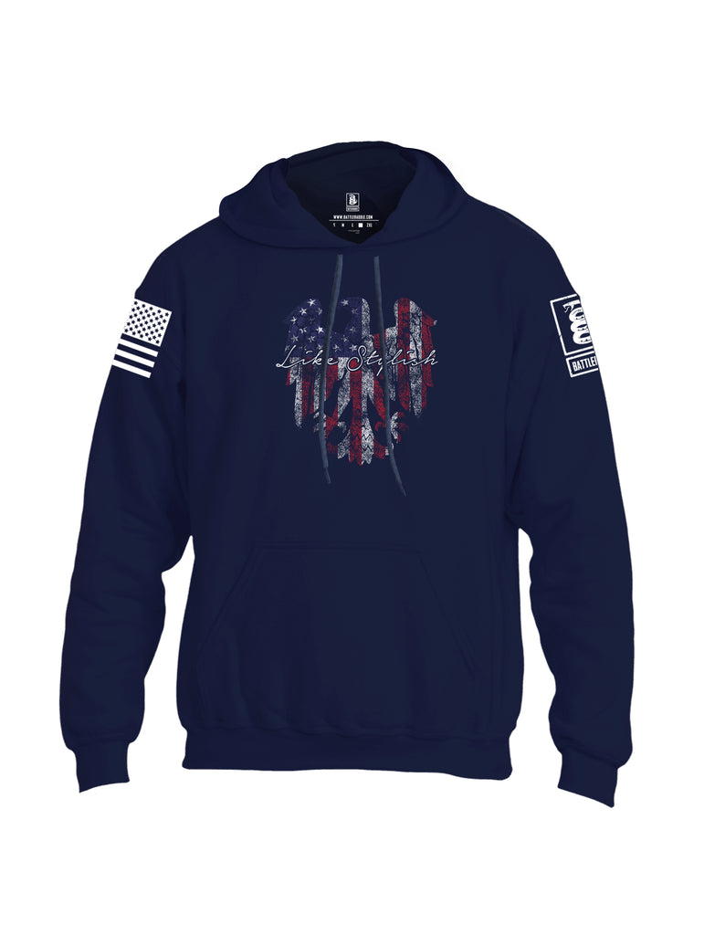 Battleraddle Like Stylish White Sleeve Print Mens Blended Hoodie With Pockets