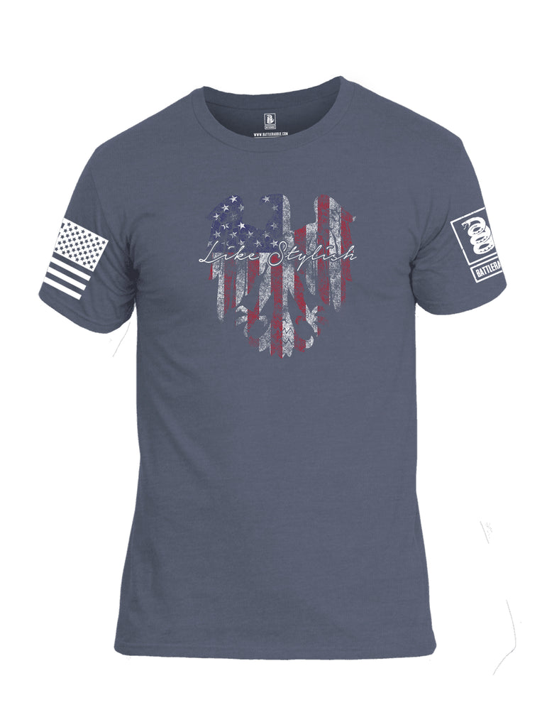 Battleraddle Like Stylish White Sleeve Print Mens Cotton Crew Neck T Shirt