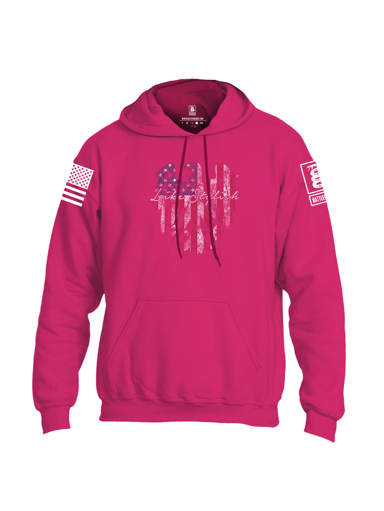 Battleraddle Like Stylish White Sleeve Print Mens Blended Hoodie With Pockets