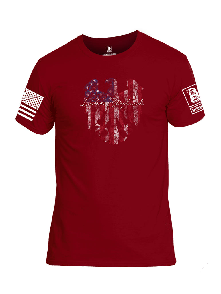 Battleraddle Like Stylish White Sleeve Print Mens Cotton Crew Neck T Shirt