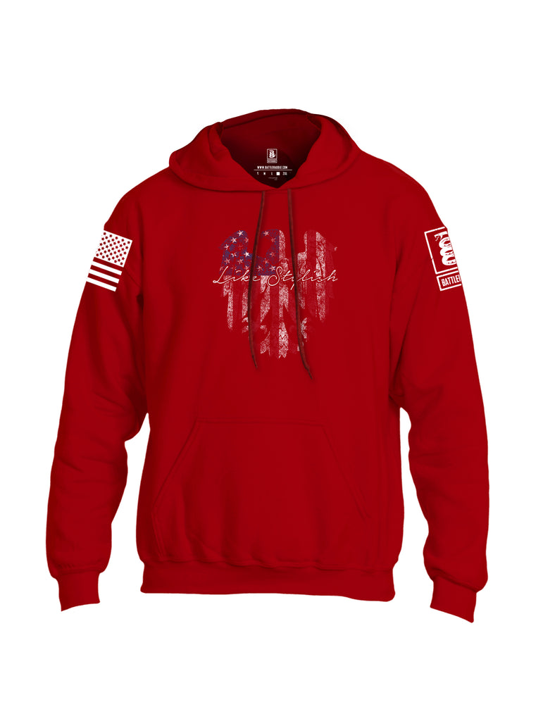 Battleraddle Like Stylish White Sleeve Print Mens Blended Hoodie With Pockets