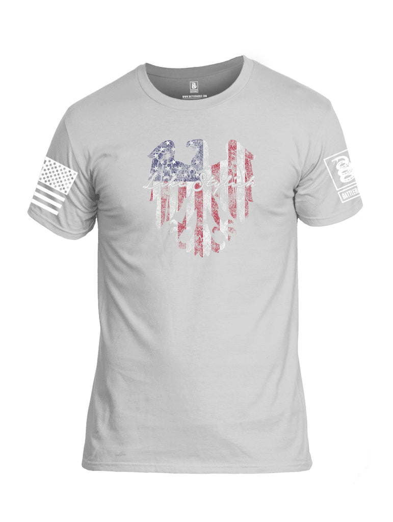 Battleraddle Like Stylish White Sleeve Print Mens Cotton Crew Neck T Shirt