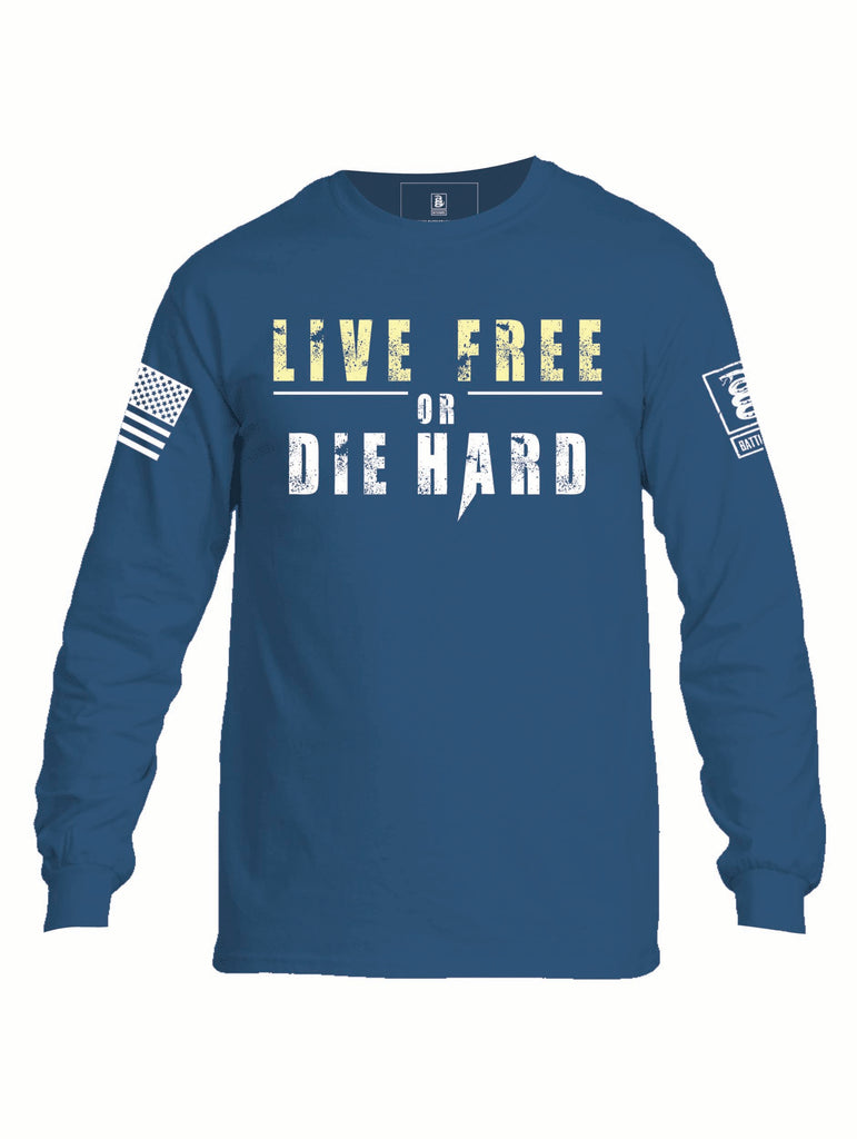 Battleraddle Live Free Or Die Hard Mens Cotton Long Sleeve Crew Neck T Shirt