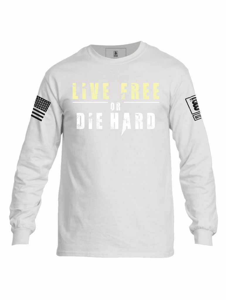 Battleraddle Live Free Or Die Hard Mens Cotton Long Sleeve Crew Neck T Shirt