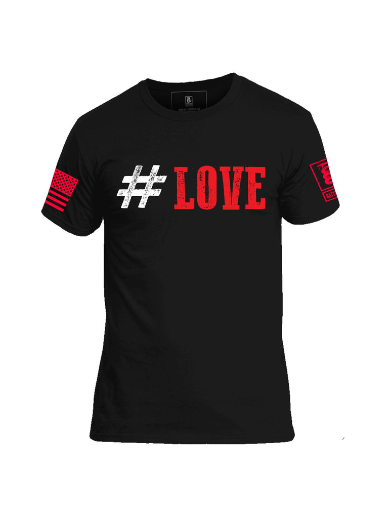 Battleraddle #Love Red Sleeve Print Mens Cotton Crew Neck T Shirt - Battleraddle® LLC