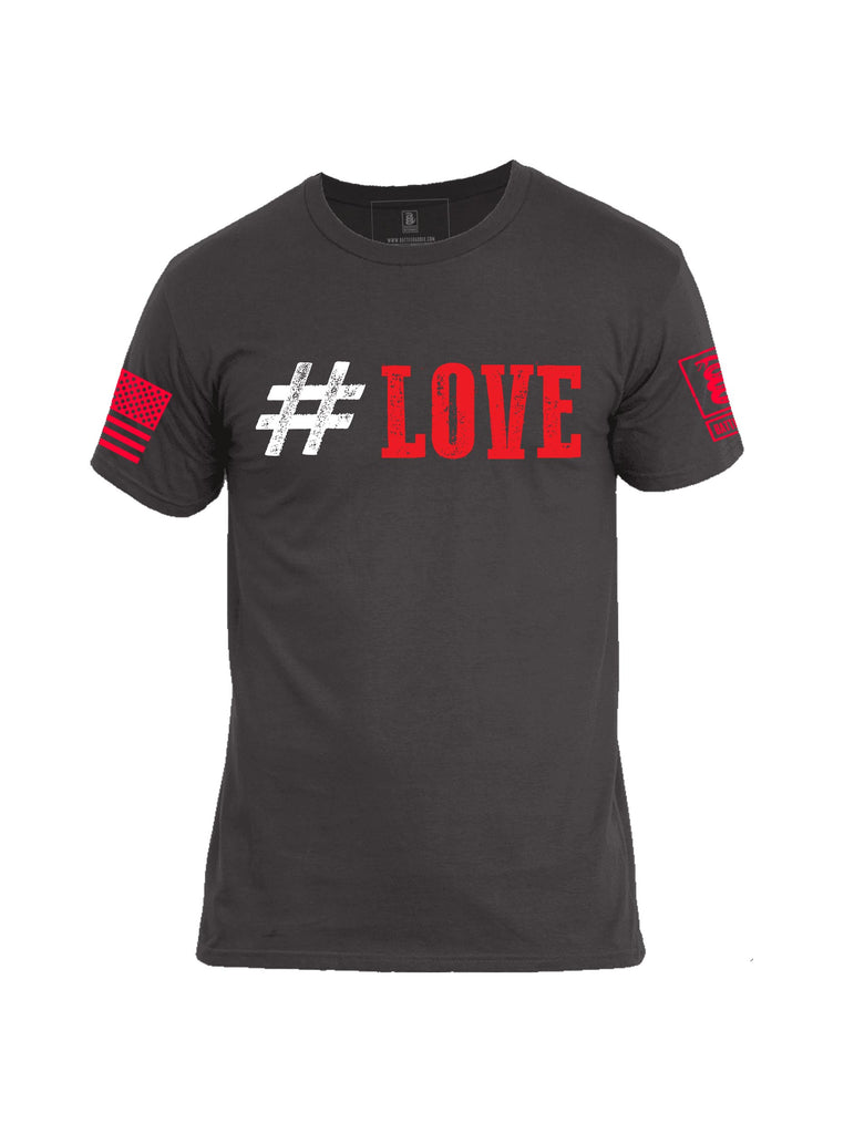 Battleraddle #Love Red Sleeve Print Mens Cotton Crew Neck T Shirt - Battleraddle® LLC