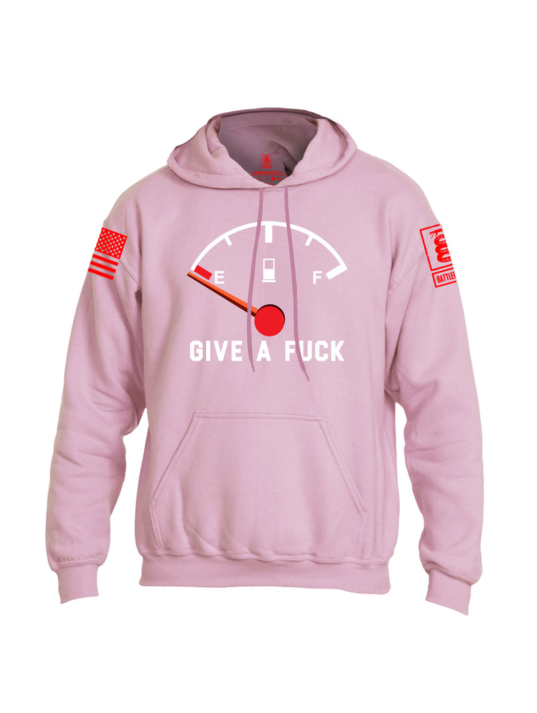 Battleraddle Give A Fuck Red Sleeve Print Mens Blended Hoodie With Pockets