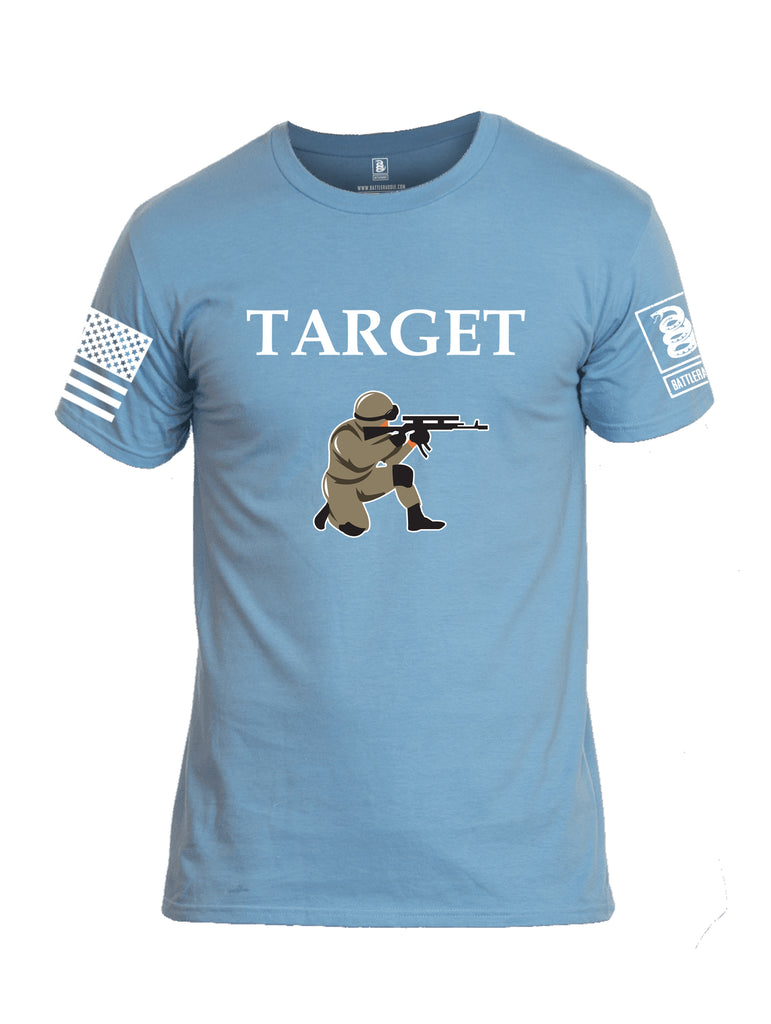 Battleraddle Target White Sleeve Print Mens Cotton Crew Neck T Shirt