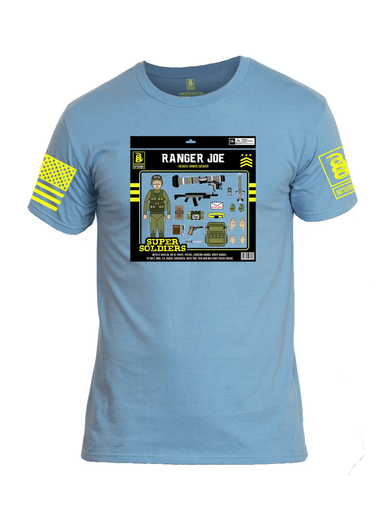 Battleraddle Ranger Joe Action Figure Super Soldiers Yellow Sleeve Print Mens Cotton Crew Neck T Shirt
