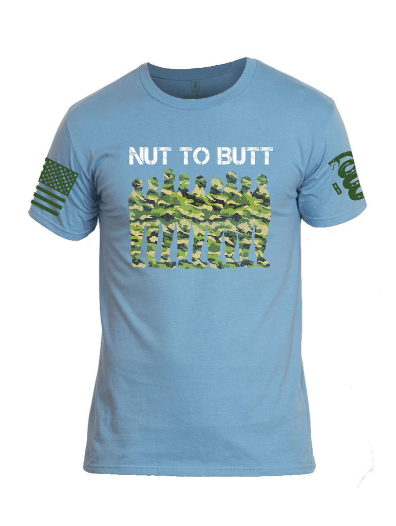 Battleraddle Nut To Butt Green Sleeve Print Mens Crew Neck Cotton T Shirt