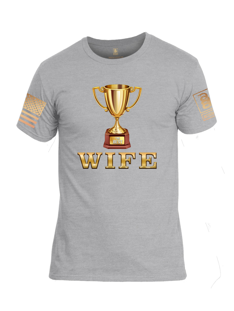 Battleraddle The Best Wife Brass Sleeve Print Mens Cotton Crew Neck T Shirt